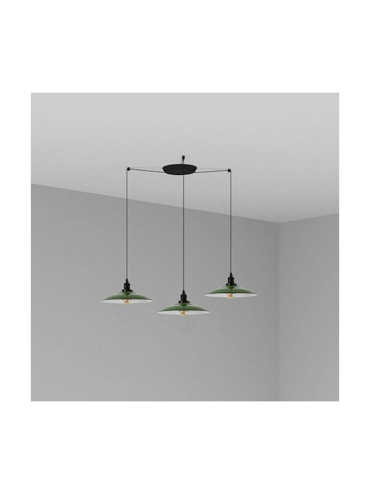 Faro Barcelona Pendant Light Three-Light for Socket E27 Green