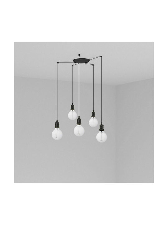 Faro Barcelona Pendant Chandelier for 5 Bulbs E27 Black