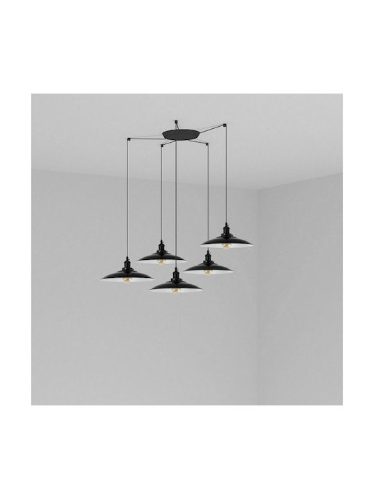 Faro Barcelona Pendant Chandelier for 5 Bulbs E27 Black