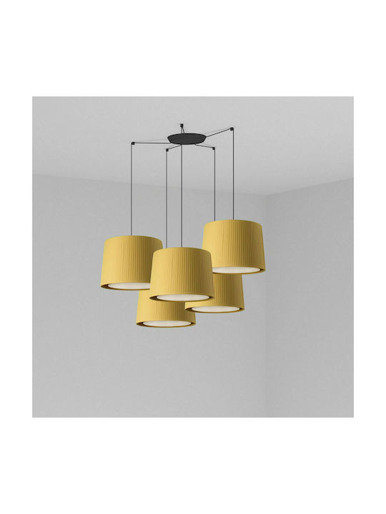 Faro Barcelona Pendant Chandelier for 5 Bulbs E27 Yellow