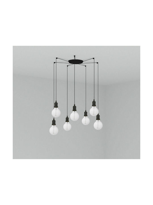 Faro Barcelona Pendant Chandelier for 7 Bulbs E27 Black