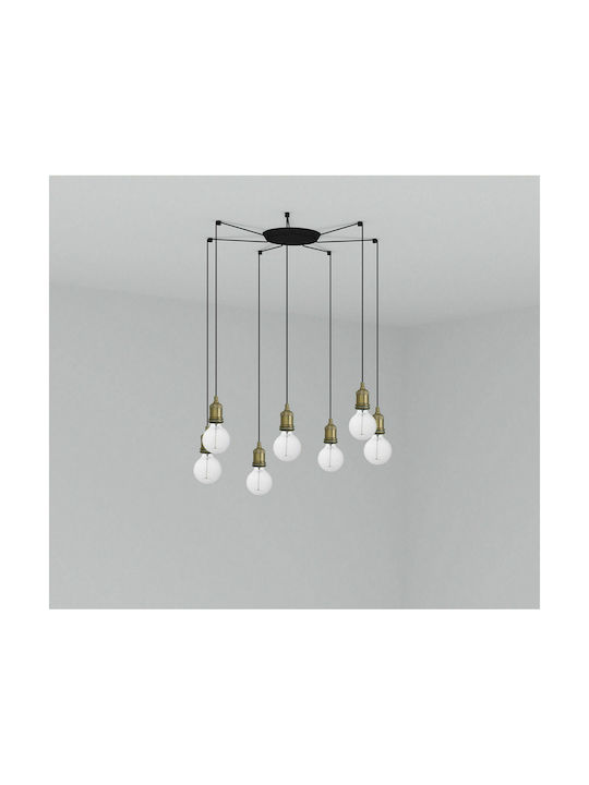 Faro Barcelona Pendant Chandelier for 7 Bulbs E27 Black