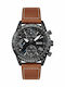 Boss Pilot Men's Watch 44mm Chronograph Battery with Brown Leather Strap