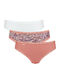 24/7 Weekend Tai Βαμβακερά Women's Slip 3Pack with Lace Coral/White