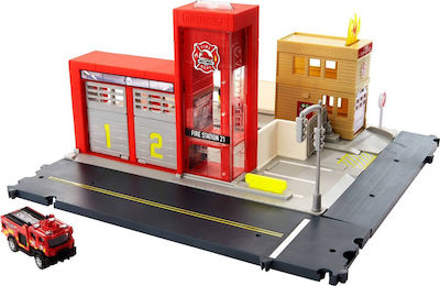 Mattel Matchbox Action Drivers Pista Cutie de chibrituri Stația de pompieri Rescue pentru 4++ Ani