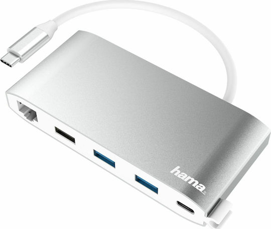 HAMA USB-C Docking Station mit HDMI 4K PD Ethernet Silber (00200111)