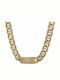 Oxzen Chain Neck Cuban made of Steel Gold-plated Length 60cm