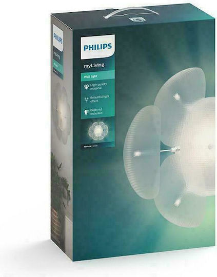 Philips MyLiving Modern Lamp Wall with Socket E27 White 21.6cm