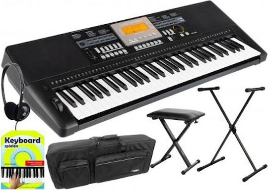 Keyboard Classic Cantabile CPK-403 with 61 Dynamic Keys with Stand and Stool Black Deluxe Bundle