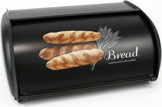 Privilege Panera Cutie de pâine cu capac Metalic Neagră 35.5x23x14.5cm