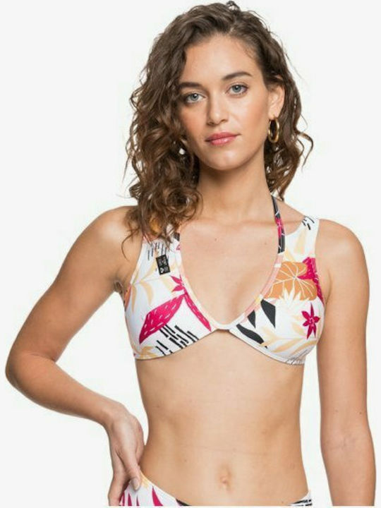 Roxy Bikini Triunghi Floral Alb