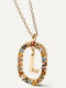 P D Paola Letter Collection "L" Monogram "L" from Gold Plated Silver with Pearls & Zircon