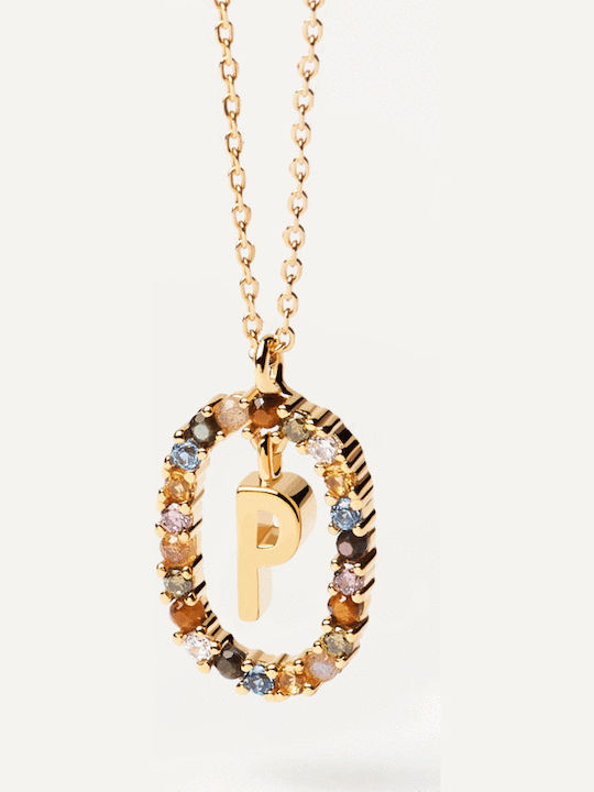 P D Paola Letter Collection "P" Κολιέ από Επιχρυσωμένο Ασήμι P D Paola Letter Collection "P" Κολιέ από Επιχρυσωμένο Ασήμι