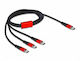 DeLock Regular USB to 3x Type-C Cable Μαύρο 1m (86713)