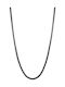 Oxzen Men's Stainless Steel Neck Thin Chain Black with Polished Finish 55cm