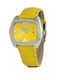 Chronotech Ρολόι με Δερμάτινο Λουράκι σε Κίτρινο χρώμα