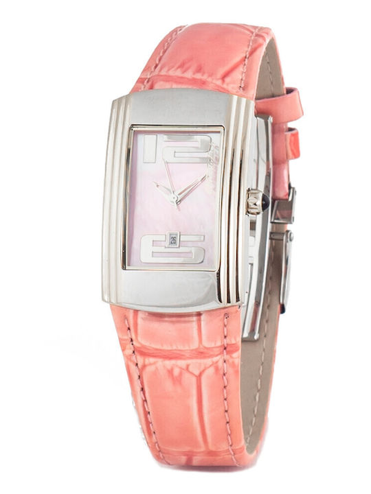Chronotech Damen Uhr mit Orange Lederarmband