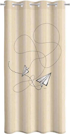 Saint Clair Fly Fabric Shower Grommet Curtain 160x250cm Beige Beige