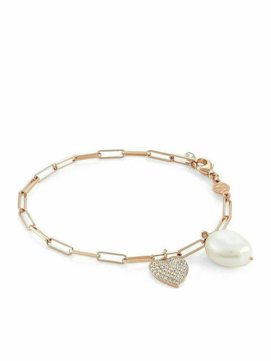 Nomination Damen Armband Kette White Dream mit Design Herz aus Silber Vergoldet