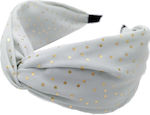 Hair Headband Turban with Polka Dot Gold Beige