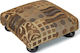 Stool Footstool Upholstered with Fabric 602 Πυκνό Ladi 30x30x14cm