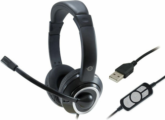 Conceptronic POLONA01B On Ear Multimedia Ακουστικά με μικροφωνο και σύνδεση USB-A