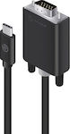 Alogic USB 2.0 Cable USB-C male - VGA male Μαύρο 2m (ELUCVG-02RBLK)