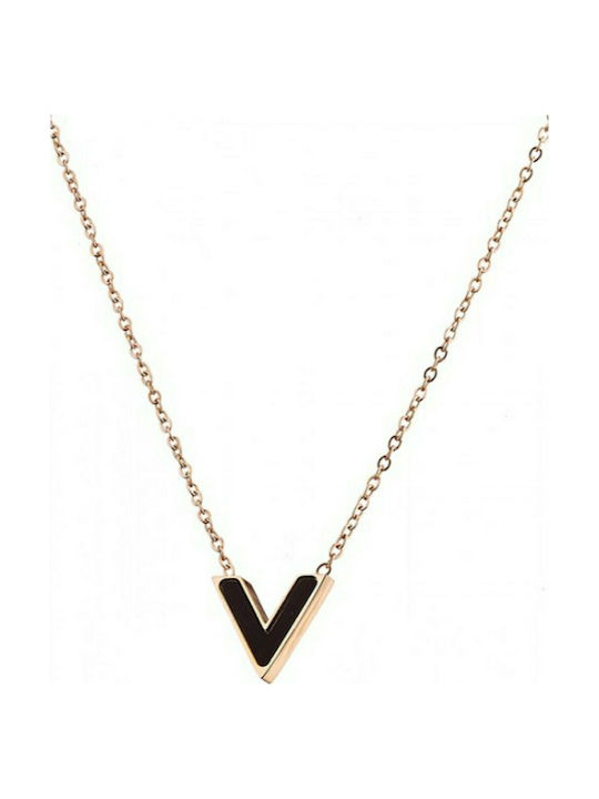 Art Collection Geometric Necklace Made of Gold Plated Steel Black