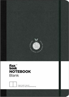 The Writing Fields Global Notebook 192 Sheets A5 with Blank Pages and Elastic Black