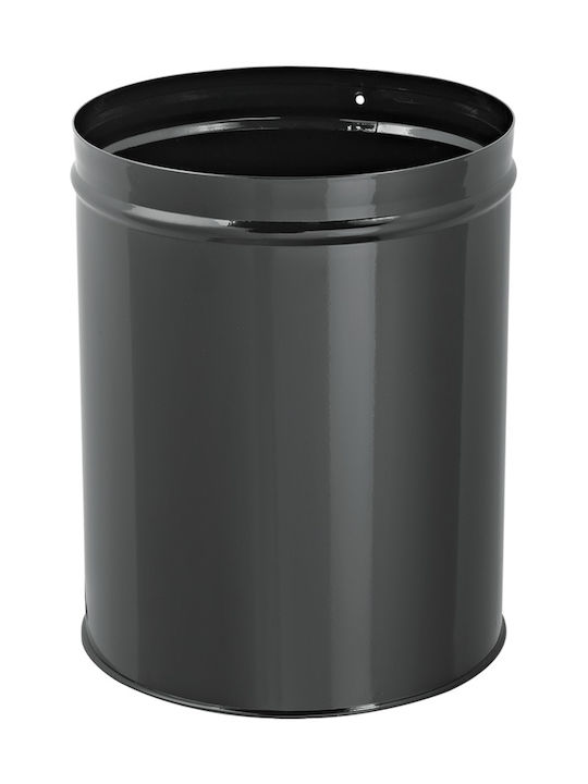 Cisne Office Metal Waste Bin 12lt Black