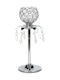 Keskor Candle Holder suitable for Tealights Metal Silver 11x11x28cm 1pcs