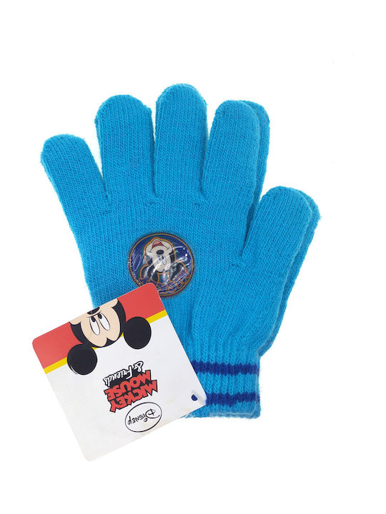 Παιδικά Γάντια Πλεκτά Γαλάζια Mickey Mouse