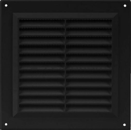 Europlast 101-VR1515M Περσίδα Εξαερισμού 15x15cm Τετράγωνη με Σίτα Μαύρη