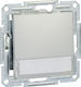 Schneider Electric Asfora Front Plate Wall Push Bell Button without Frame Silver EPH1601561