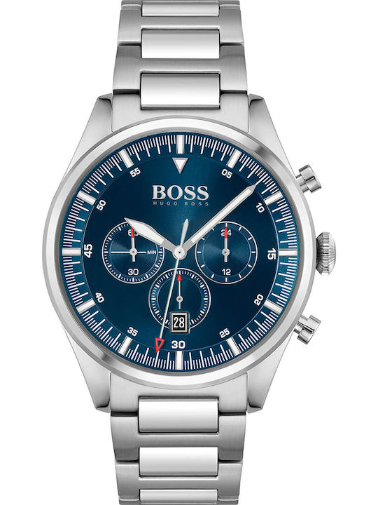 Boss Pioneer Ρολόι Μπαταρίας με Μεταλλικό Μπρασελέ
