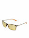 Police Herren Sonnenbrille mit Braun Gestell und Gelb Linse S1957 D83M