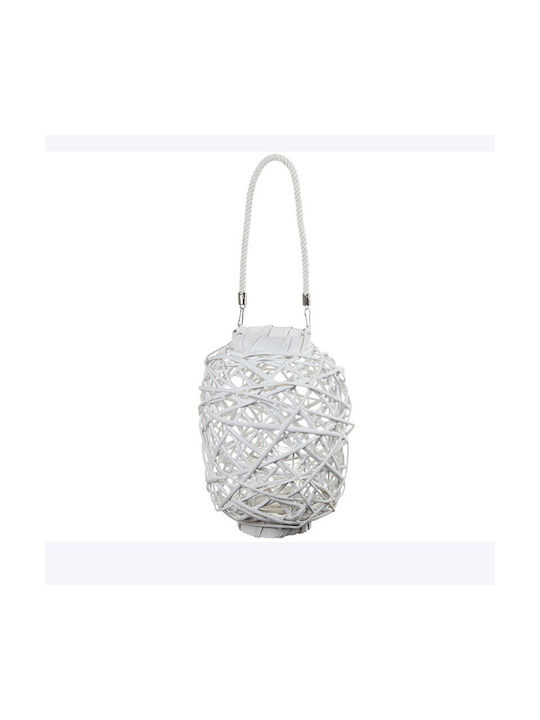 TnS Tabletop Bamboo Lantern White 22x22x30cm