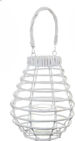 TnS Tabletop Bamboo Lantern White 24x24x29cm