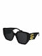 Gucci Дамски Слънчеви очила с Черно Пластмасов Рамка и Черно Леща GG0956S 003