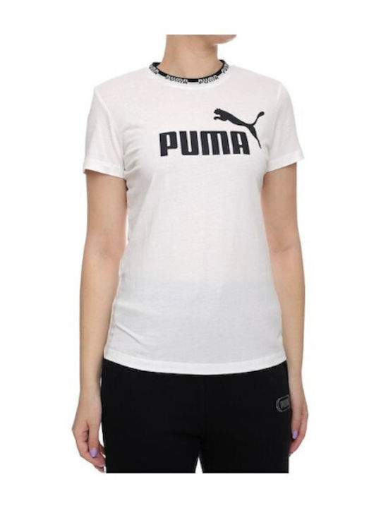 Puma Amplified Γυναικείο Αθλητικό T-shirt Λευκό