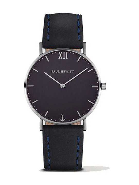 Paul Hewitt Γυναικείο Ρολόι 39mm Μπαταρίας με Μαύρο Δερμάτινο Λουράκι