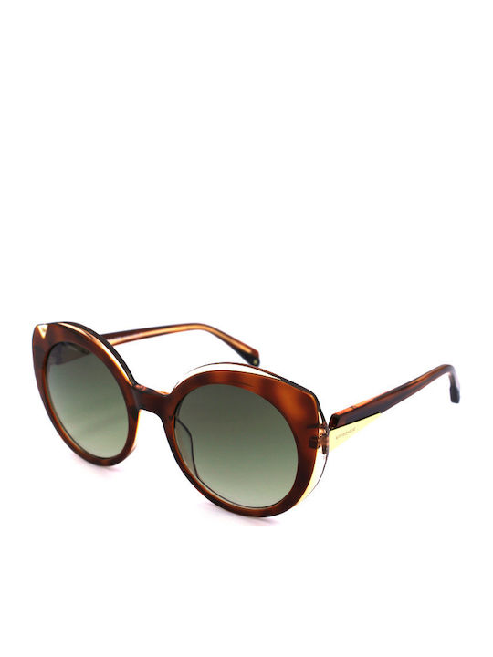 Borbonese Women's Sunglasses with Brown Plastic Frame and Green Gradient Lens BES901 16