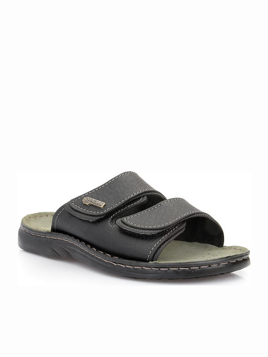 Bella Leder Herrensandalen in Schwarz Farbe
