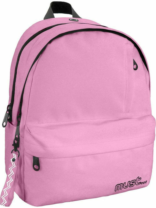 Must Monochrome Rpet Double Pink School Bag Backpack Junior High-High School in Pink color 25lt