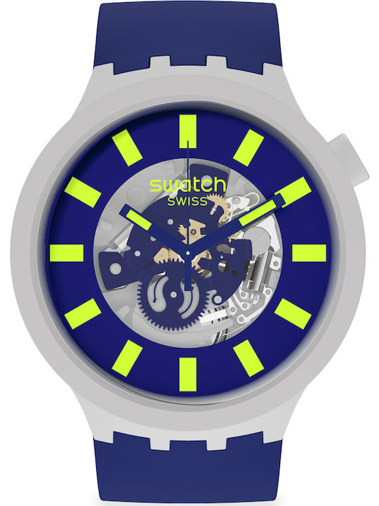 Swatch Limy Blue Men's Watch 47mm Battery with Blue Rubber Strap