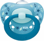 Nuk Orthodontic Pacifier Silicone Signature Leaflets Ciell with Case for 6-18 months 1pcs