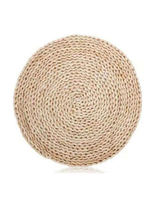 Placemat Round Wicker Beige 30cm 1pcs