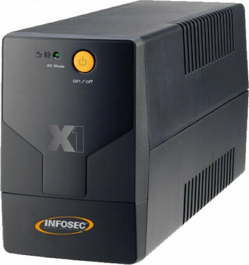Infosec X1-1000 UPS Line-Interactive 1000VA 480W with 4 IEC Power Plugs