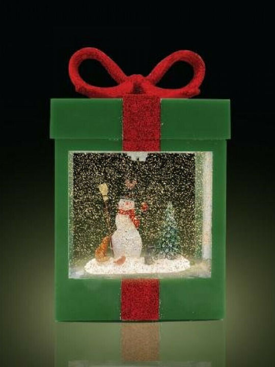 Weihnachtliche Schneekugel Beleuchtet mit Schneemann Batterie 11x11x18cm 1Stück