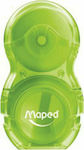 Maped 49111 Plastic Pencil Sharpener Barrel Green with Eraser Στρογγυλή Λαχανί